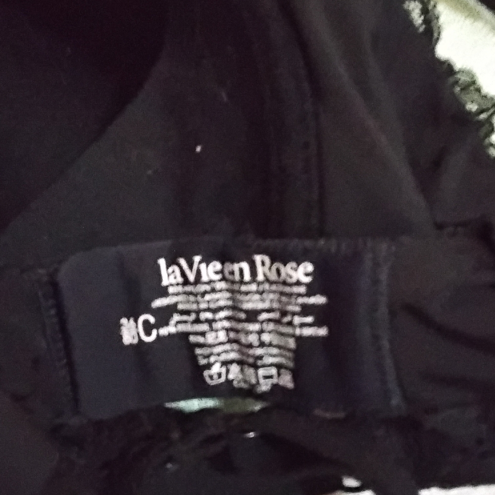 La Vie En Rose Black Lace-Trim Nursing T-Shirt Bra – Size 34C EUC - Picture 9 of 9
